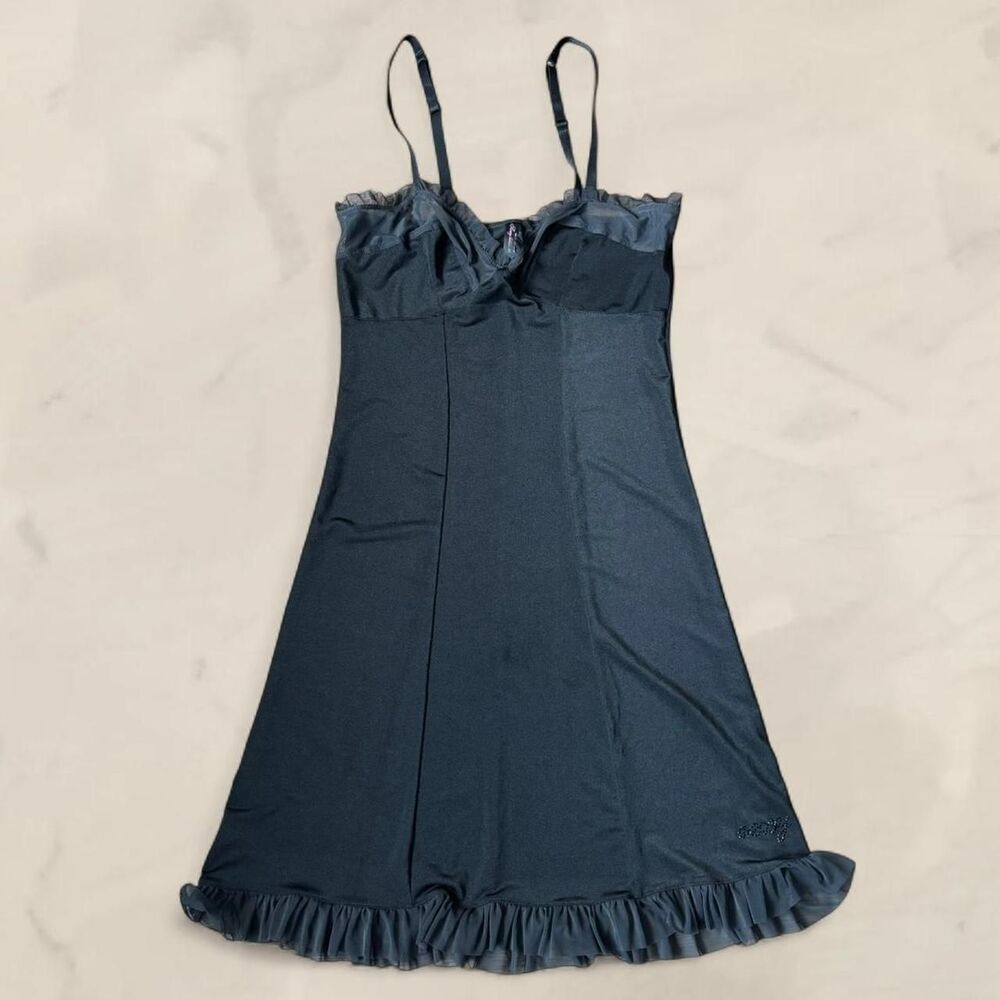 Victoria's Secret black slip dress with ruffles lingerie size medium